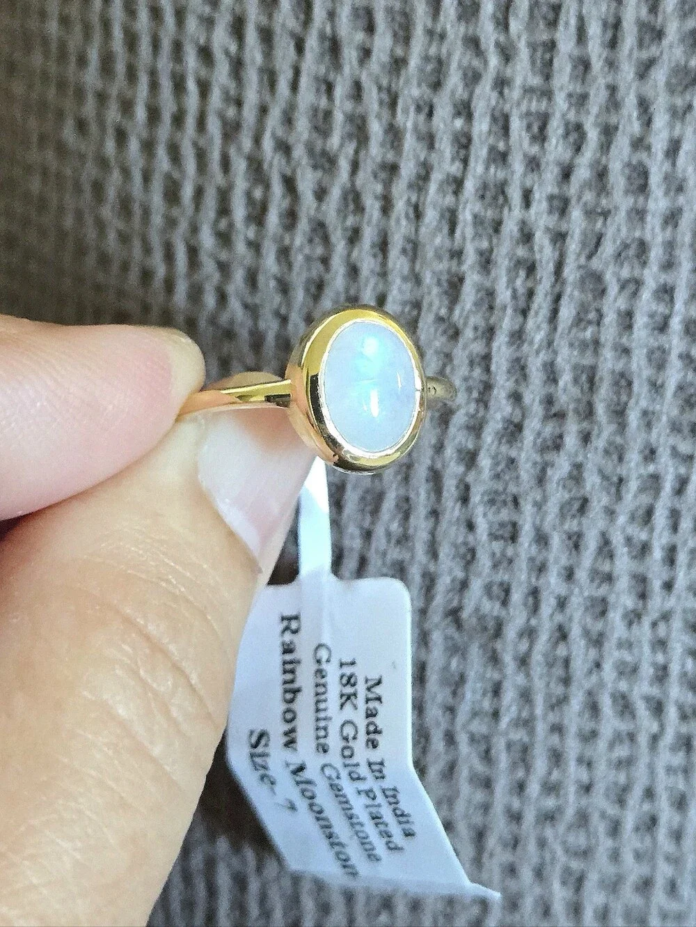 Shivam Rainbow🌈 Moonstone🌙 Ellipse Ring💍 - NWT